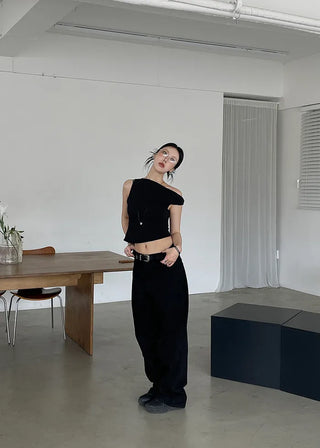 [unisex] bulky wide black jeans (s)