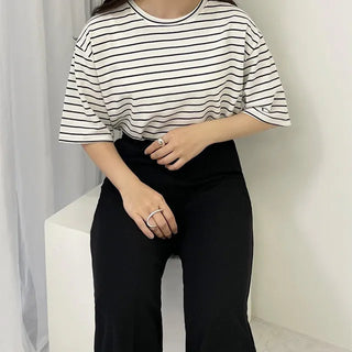 basic striped short sleeved tee