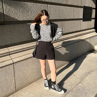 Basic striped long-sleeved T-shirt