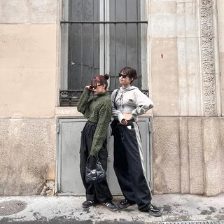 Pintuck cargo pants