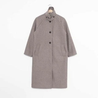 High-neck long coat