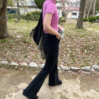 span boot black denim pants