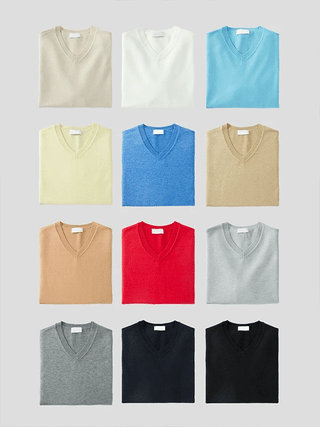 Record Modal Minimal V-Neck Knit