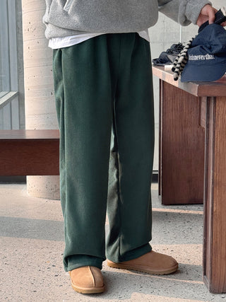 Steady Fleece-Lined Corduroy Wide Pants