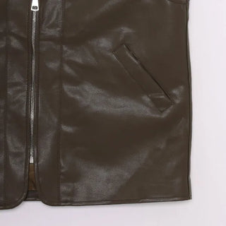Leather zip-up vest