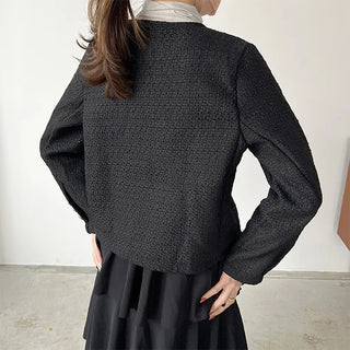 Gold button tweed jacket