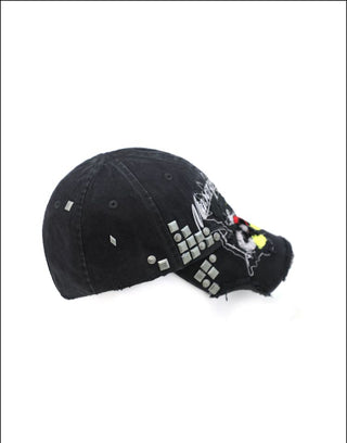 [MASONPRINCE] Graffiti Bear Distressed Baseball Cap