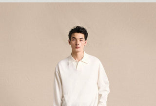 [CULTUM] Relaxed Fit Cotton Knit Polo Sweater