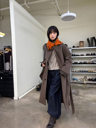 [NeverSeez] Raw Denim Wide-leg Jeans