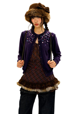 [Moromoro2]Sequin Embellished Cardigan