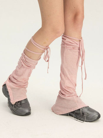 [Monterest] Lyocell Wool Blend Lace-Up Leg Warmers