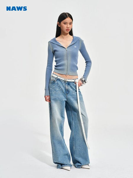 [NOTAWEAR] Washed Cotton Hooded Zip-Up  Cardigan