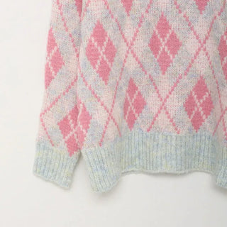 Argyle wool knit