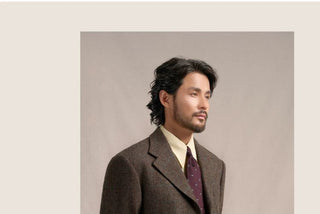 [CULTUM] 1930s Wool Herringbone Check Blazer