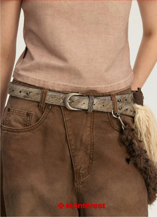 [Monterest] Horsehair Cowhide Saddle Buckle Belt