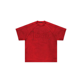 [MASONPRINCE] Deconstructed Patchwork Embroidered Tee