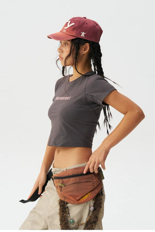 [Monterest] Quick-Dry Slim Fit Logo Crop Top