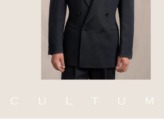 [CULTUM] Wool Twill Double-Breasted Peak Lapel Suit