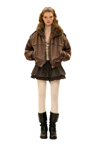 [Moromoro2] Fur Collar Aviator Vest &  Jacket