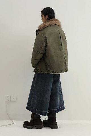 MASONPRINCE Faux Fur Down High-Neck Jacket