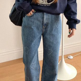 Heart Denim Pants