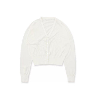 [Moromoro2] Tencel Linen Blend Lace Trim V-Neck  Cardigan