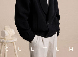 [CULTUM] Cotton Linen Blend Shawl Collar Jacket