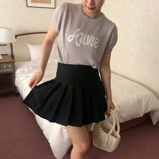 Pleated mini skirt