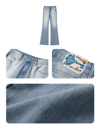 [NECY] Light Washed Flare Jeans