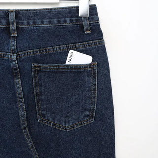 Straight denim pants