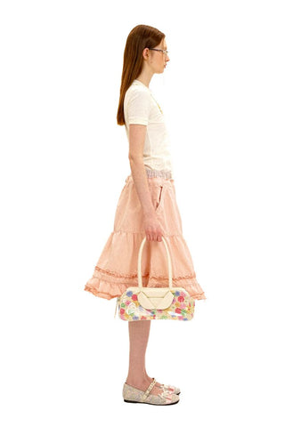 [Moromoro2] Layered Waist Ruffle A-Line  Skirt