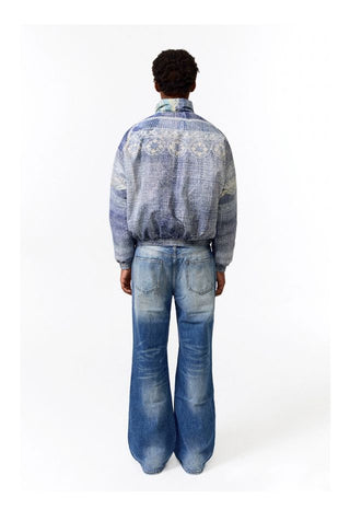 CONP Faux Lace Denim Quilted Jacket