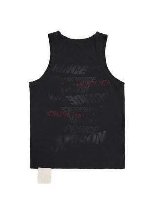 [MASONPRINCE] Cotton-Linen Graffiti Print Tank Top / Tee