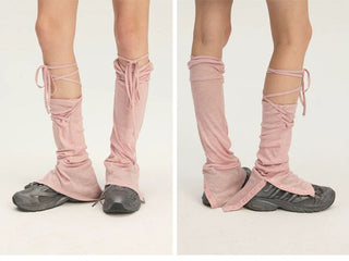 [Monterest] Lyocell Wool Blend Lace-Up Leg Warmers