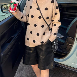 Faux leather shorts