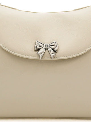 [Moromoro2] Bow Detail Leather Crossbody  Bag