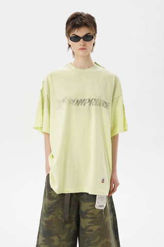 [MASONPRINCE] Graffiti Label Washed Cotton Tee