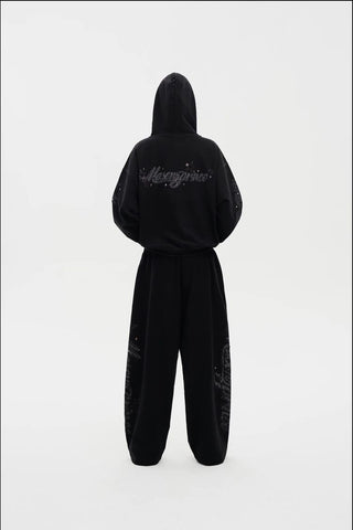 [MASONPRINCE] Bear Crystal Hoodie & Sweatpants Set