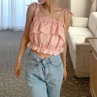 Frill Ribbon Camisole Top
