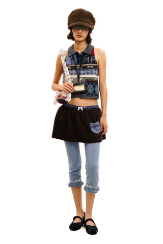 [Moromoro2] Cotton Jacquard Lace Capris