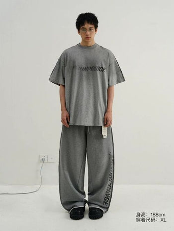 [MASONPRINCE] Graffiti Label Washed Cotton Tee