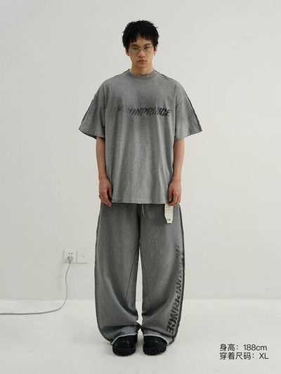 [MASONPRINCE] Graffiti Label Washed Cotton Tee