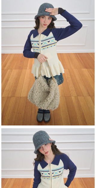 [NECY] North Fantasy Lace Hem Cardigan