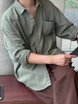 Haze Aging Fade Washed Shirt