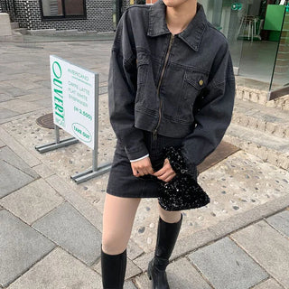 Denim zip-up