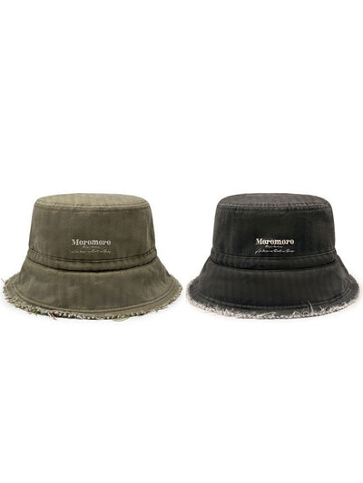 [moromoro2] Distressed Bow Bucket Hat