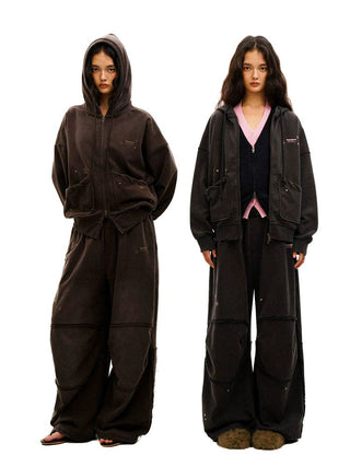 [Moromoro2] Star Studded Distressed Hoodie &  Pants