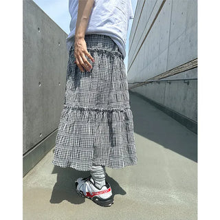 Checked cantan skirt