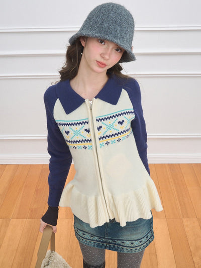 [NECY] North Fantasy Lace Hem Cardigan