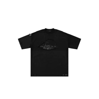 [MASONPRINCE] Coated Distressed Paw Print Top